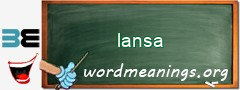 WordMeaning blackboard for lansa